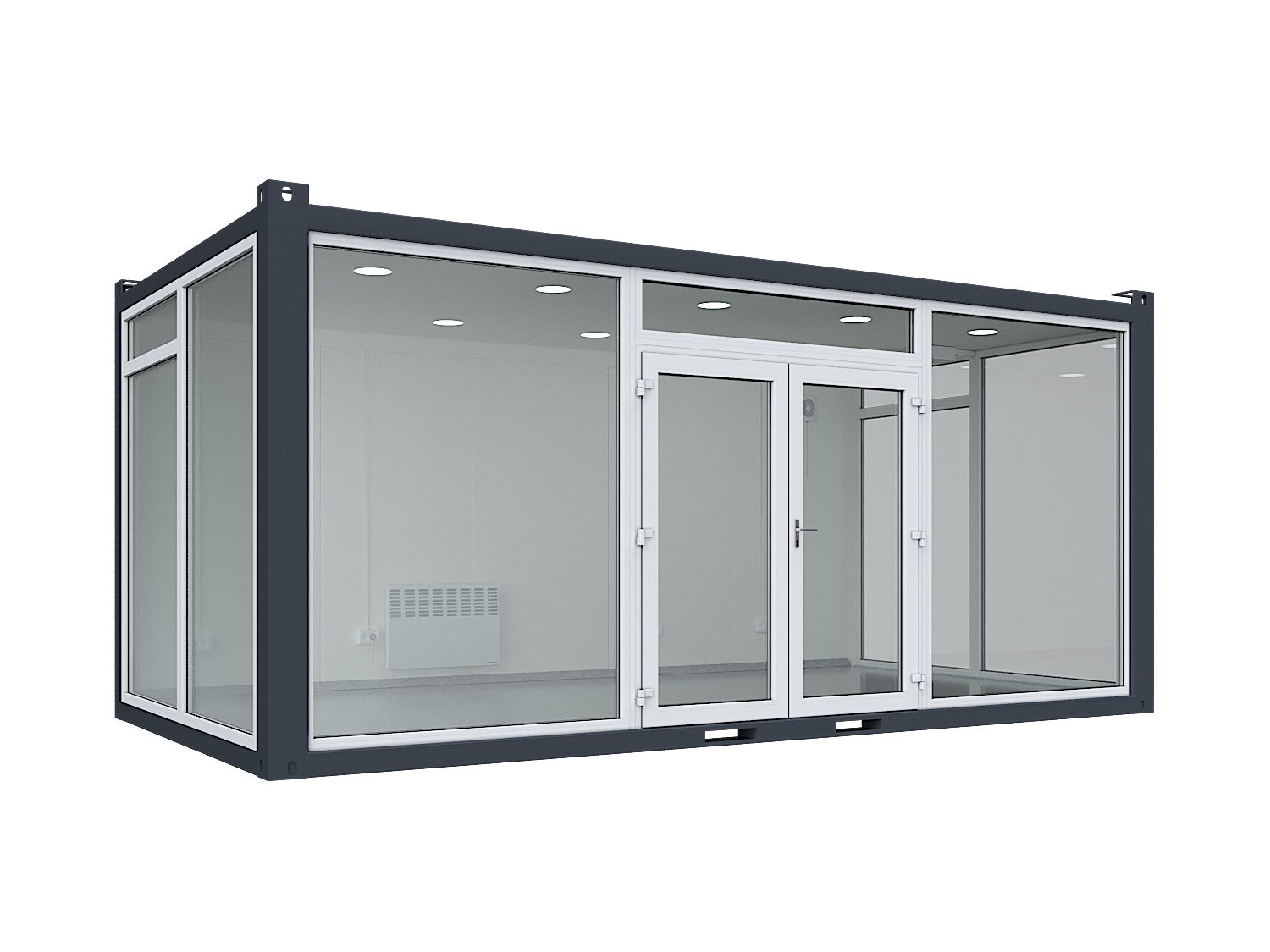 6×3.2m Glass Container, 1 glass wall